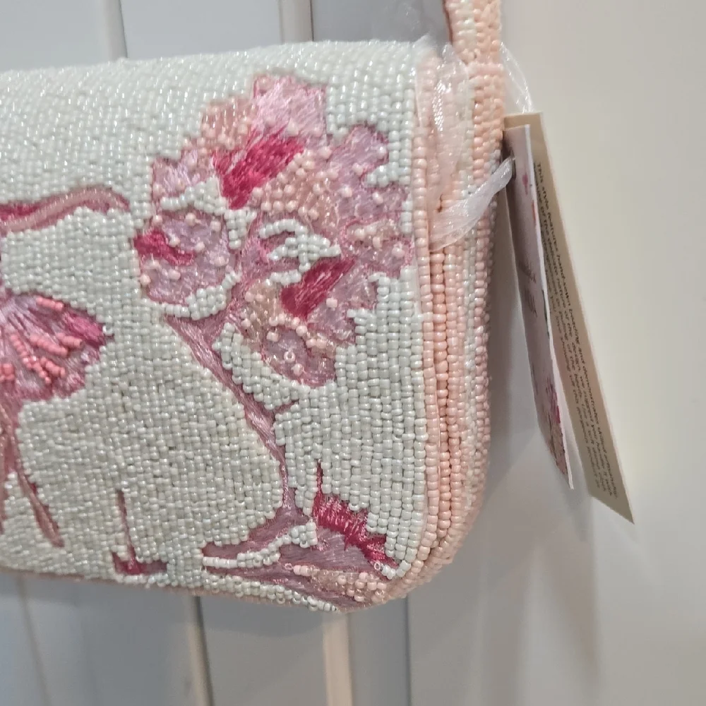 Pink Ballerina Beaded Women's Bag - Picture 3 of 8